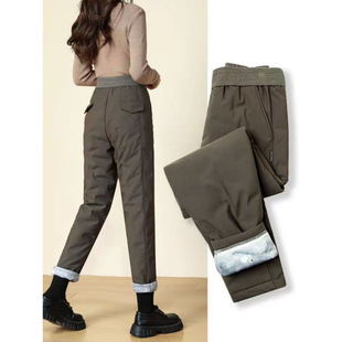 Down Pants Wearing Women's Western Style Warm Cotton Pants for Small Women's -40 Cold Thickened White Duck Down Light Pants