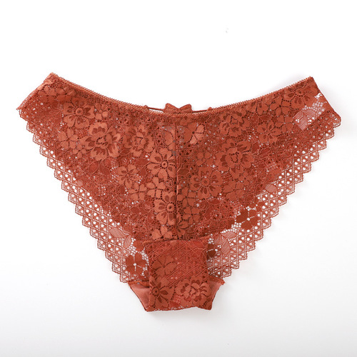Mid-waist bow cross strap sexy hot selling briefs lace women's underwear European and American Amazon ebay