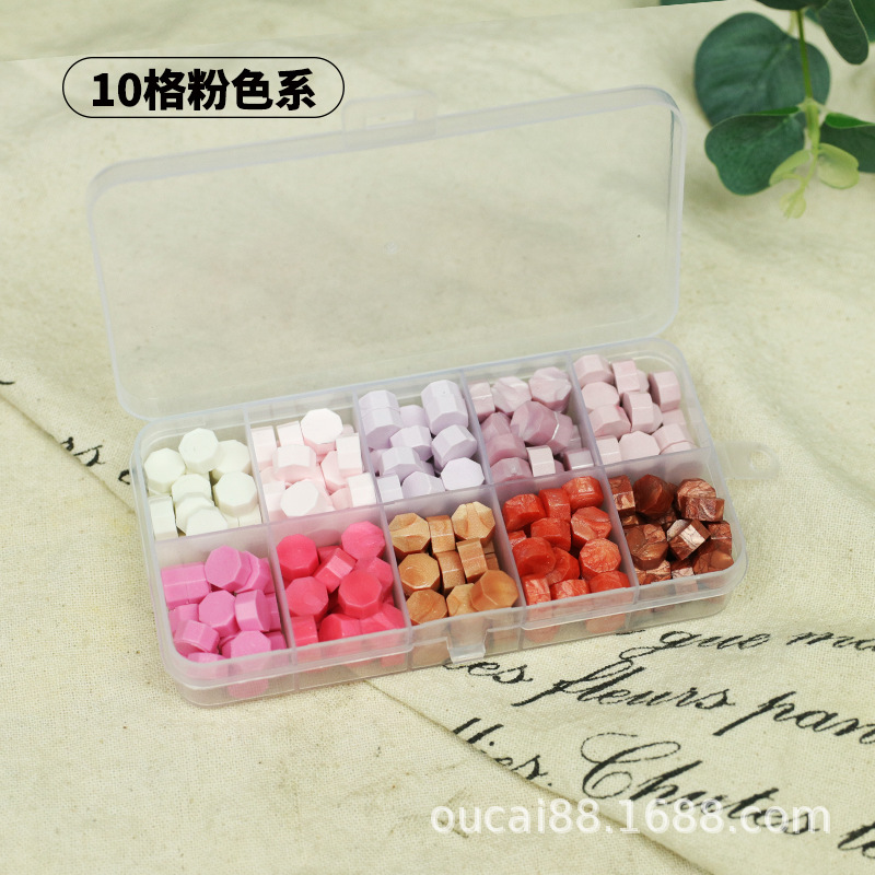 Fuego pintura cera grano traje de color mezclado 24 caja de cuadros de color ocho lados fuego pintura sellado cera fuego pintura sello cera grano fábrica al por mayor