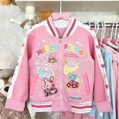 日系甜美可爱童趣游乐园棒球服软萌少女儿服mezzopiano开衫外套秋