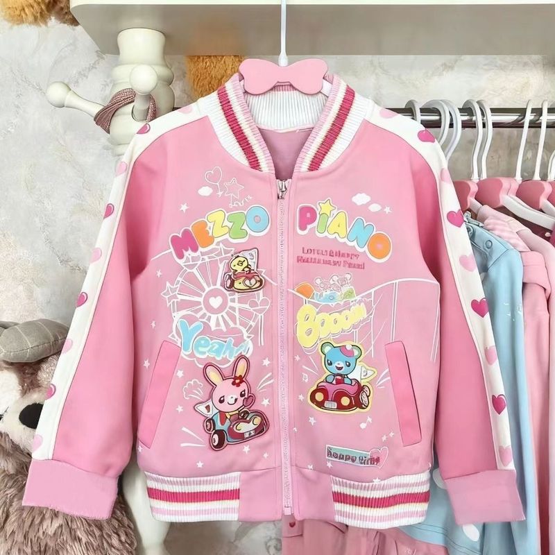 日系甜美可爱童趣游乐园棒球服软萌少女儿服mezzopiano开衫外套秋|undefined