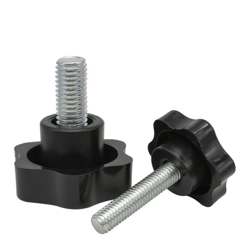 Plum blossom handle screws black six-star rubber head hand-turning screws large handle rotating bolts M4M5M6M8 