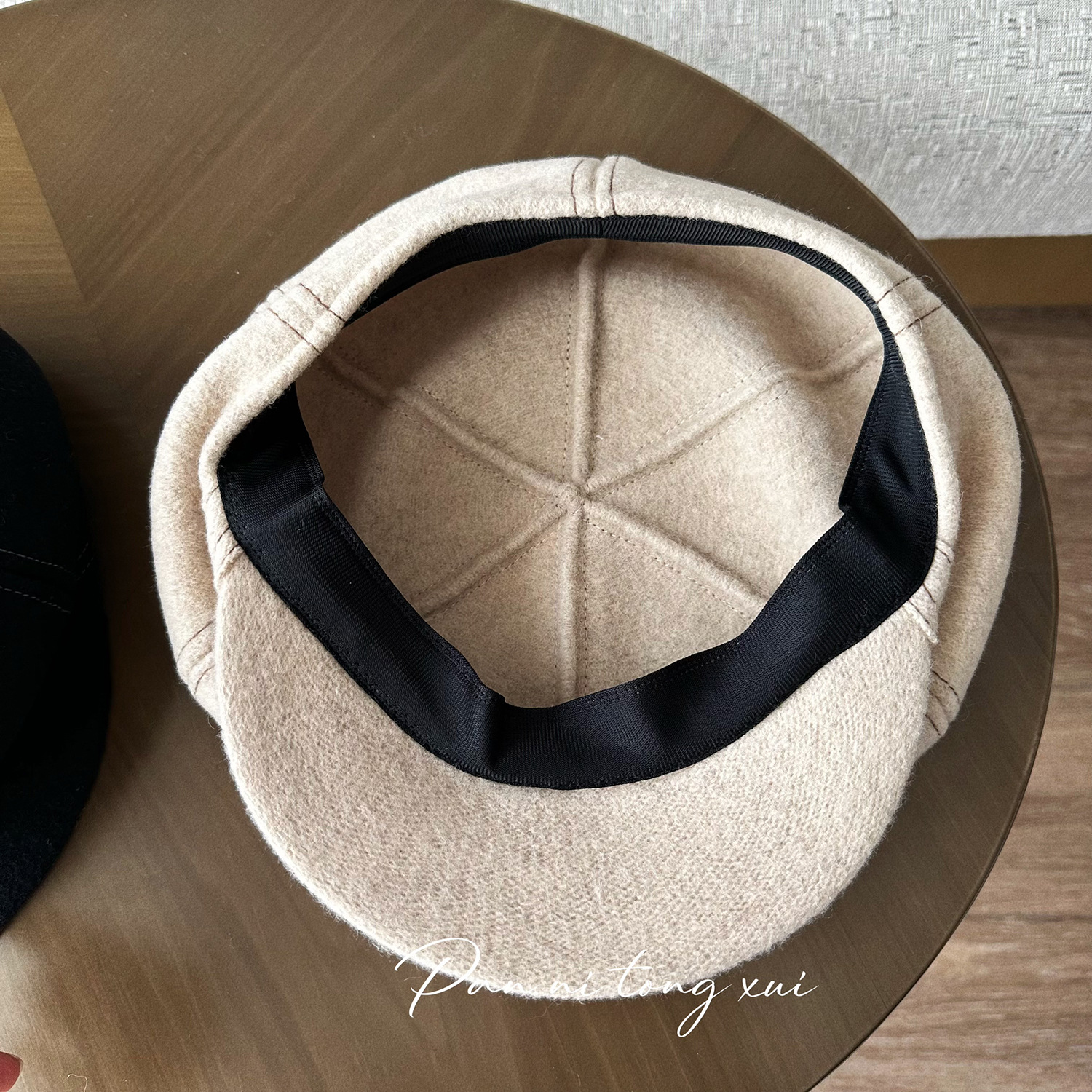 Unisex Achteckmütze aus reiner Wolle für Damen, einfarbig, warme Mütze für Herbst und Winter, Wintermode, Maillard-Windmütze_voghion.com