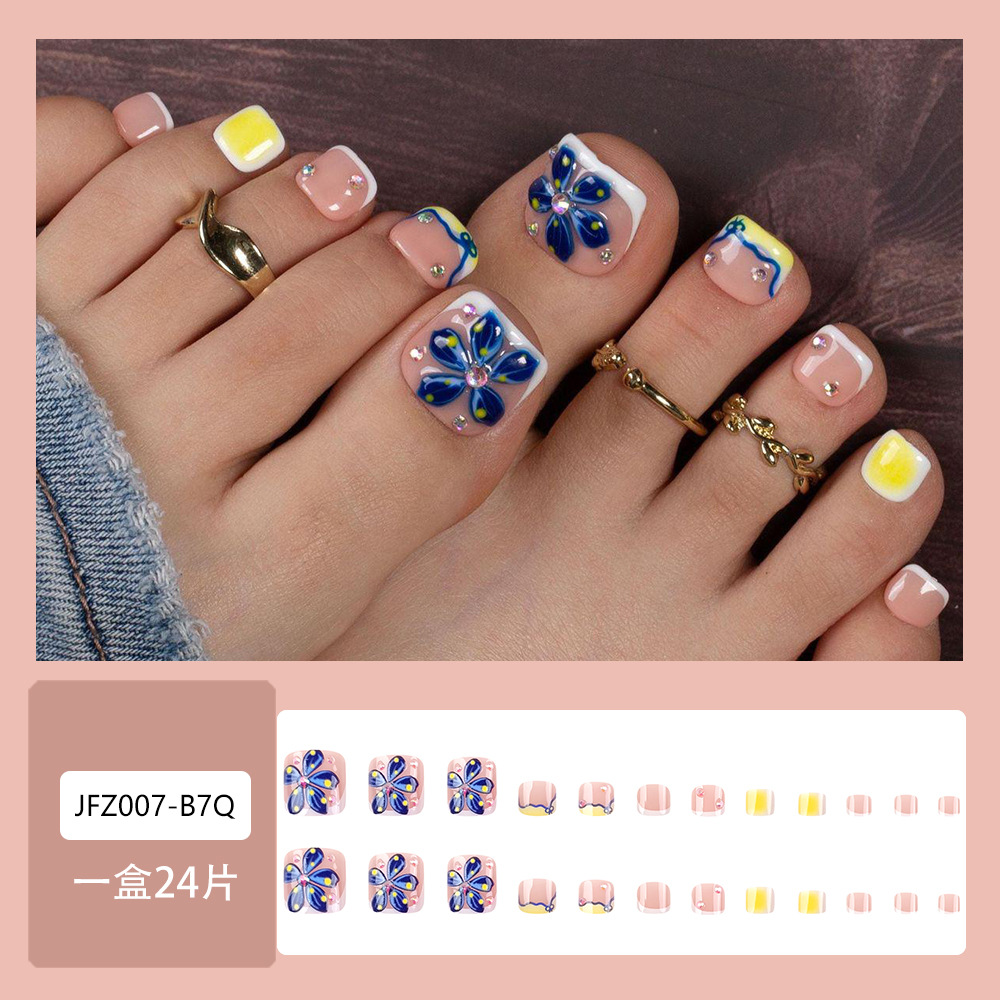 Natural impermeable dedo del pie uñas diamante clavo de uñas pieza de uñas acabado hecho a mano desgaste pieza de uñas pie pieza de uñas al por mayor
