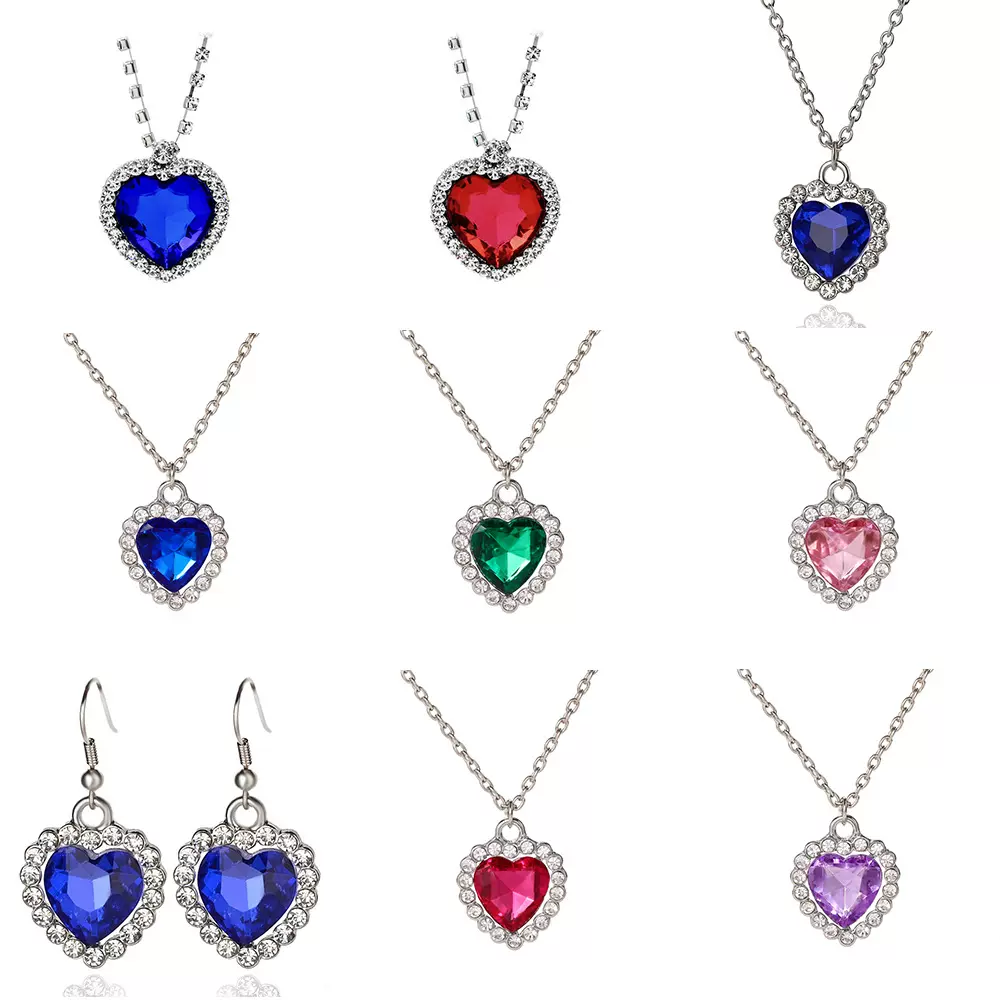 欧美跨境配饰 项饰海洋之星系列爱心多色项链时尚百搭明星项链