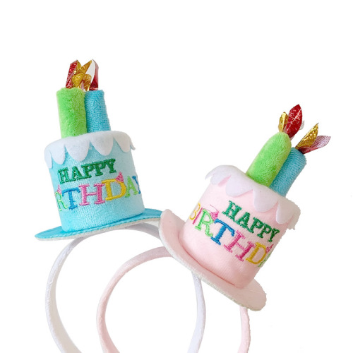 New Internet Celebrity Happy Birthday Letter Cake Headband Children's Birthday Party Atmosphere Decoration Birthday Hat Headwear