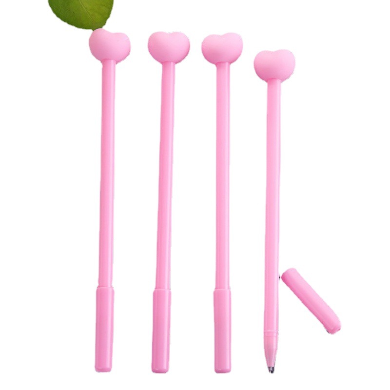 Amor creativo corazón lindo gel pluma 0,5mm negro estudiante papelería gel pluma fabricante al por mayor