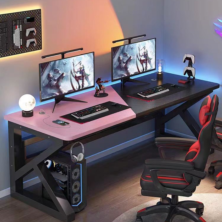 Computer Desk Desktop Double Desk Bedroom Simple Office Desk Internet Cafe Gaming Desk and Chair Set Carbon Fiber Gaming Desk