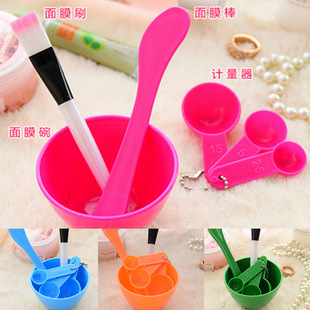 DIY Mask Set Plastic Mask Bowl Four-Piece Set 4-in-1 Makeup Mixing Mask Tool Set Wholesale