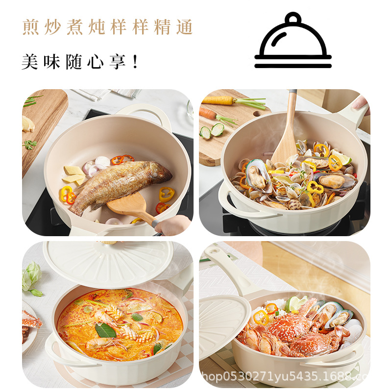 Columna romana maifan piedra plana esmalte antiadherente profundización sartén hogar olla Cocina de Inducción estufa de gas adecuado