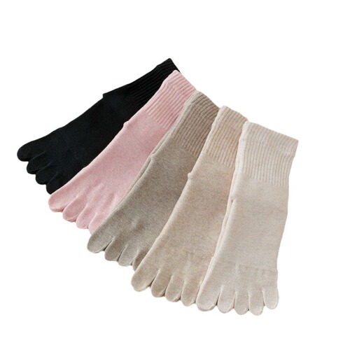 Five-finger socks women's mid-calf split-toe socks deodorant new thickened terry toe socks warm cotton winter sweat-absorbent