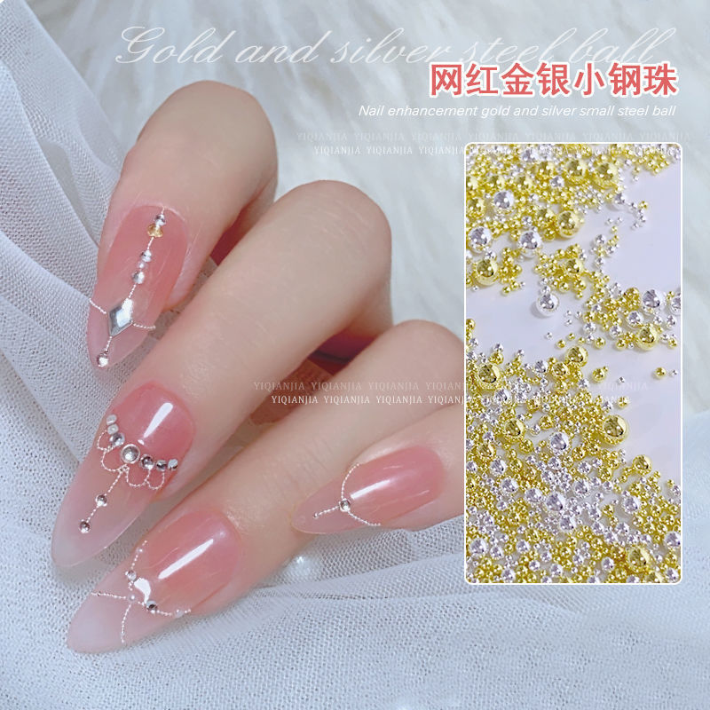 ネイルアート0.4mmミニチュアビーズトランペットサイズラメメタルビーズ0.6mmネイルアクセサリー|undefined