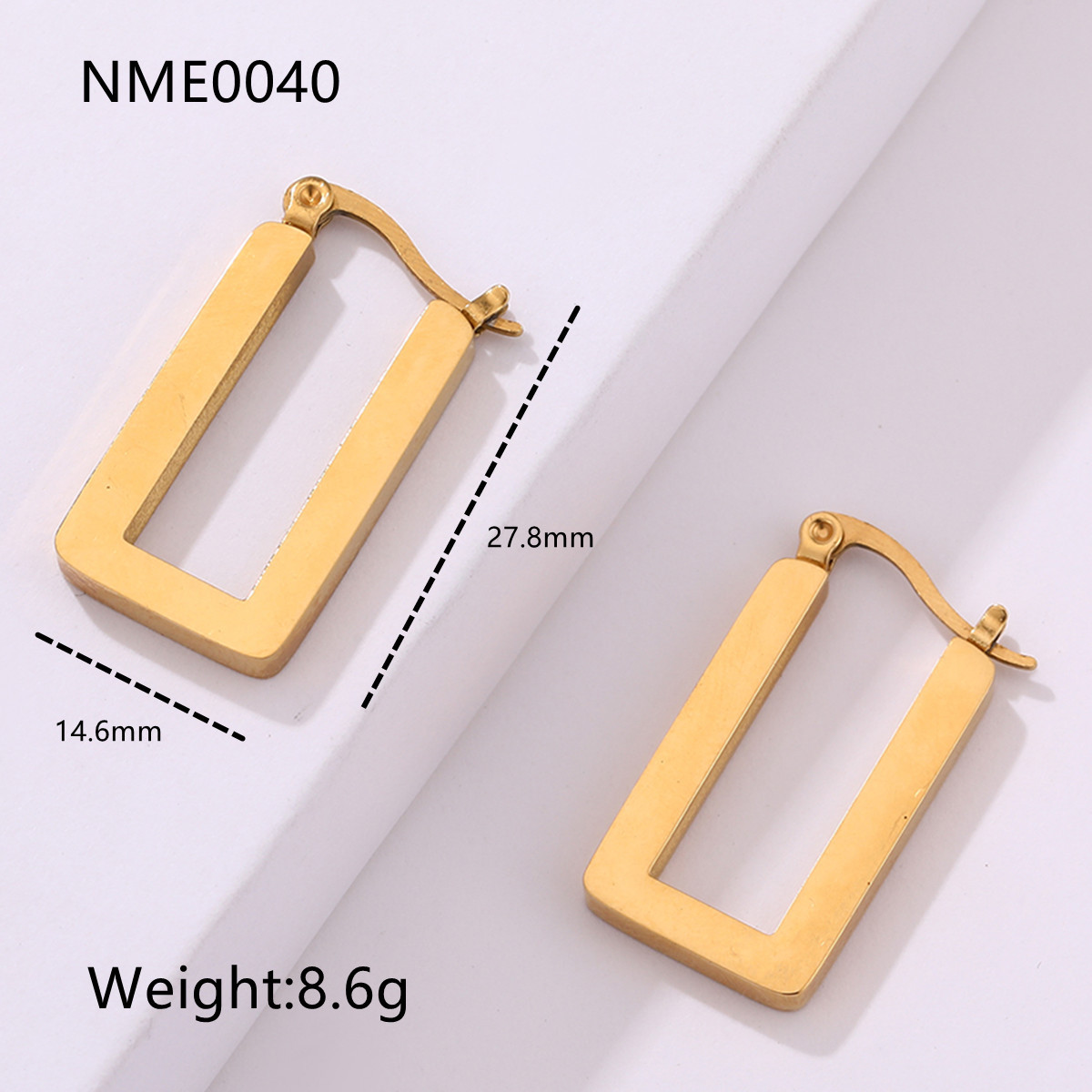 10g Weight Earrings Classification 1 Pair Quantity Daily, Shopping Occasion Stainless Steel Material Geometric, Heart Shape Pattern Women's Gender Plating Design Retro Style 1 Pair Retro Lady Geometric Heart Shape Plating Stainless Steel Earrings 4