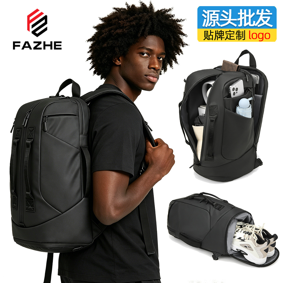 2026 Men's Large Capacity Business Travel Backpack Multifunctional Outdoor Travel Waterproof Backpack Laptop Bag