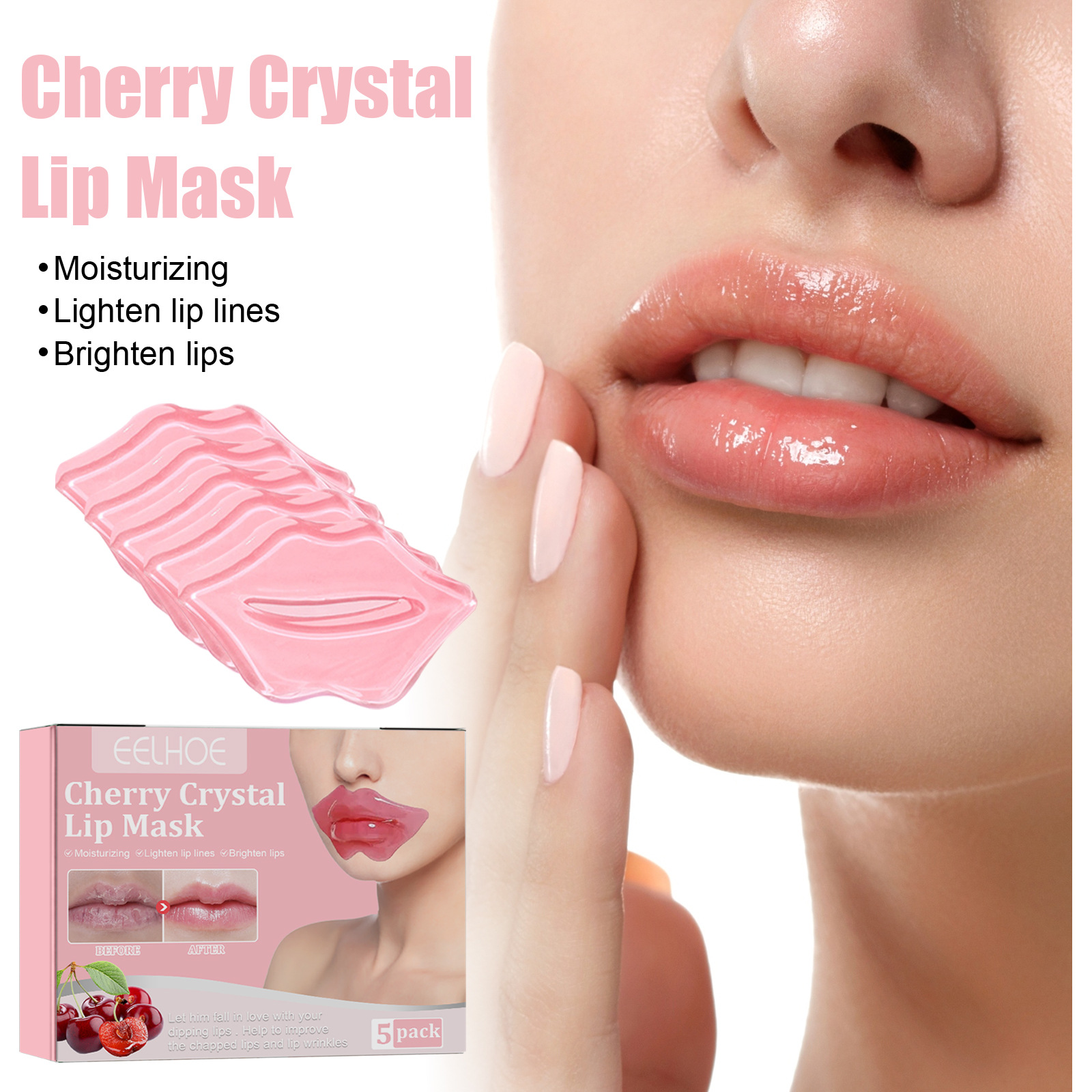 EELHOE Cherry Crystal Lip Mask Spendet Feuchtigkeit, befeuchtet, entfernt abgestorbene Hautzellen, fettet nicht, reduziert_voghion.com