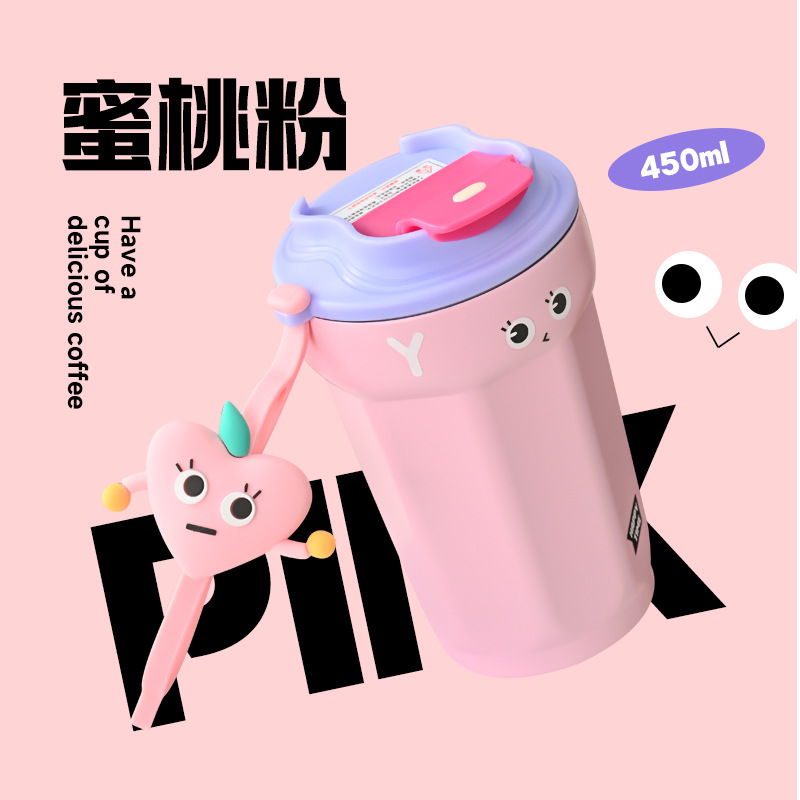 Taza de acero inoxidable 316 octogonal, doble capa al vacío, portátil, para bebidas tipo Coca-Cola, termo de café y refrescos.