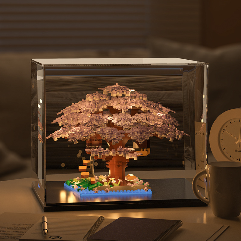 Sakura Tree House compatible con bloques de construcción ensamblados de Lego flor juguetes para niños niña bricolaje adornos hechos a mano regalo de San Valentín
