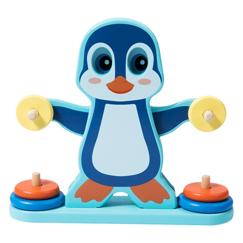 Niños transfronterizos iluminación de madera jardín de infantes educación temprana padre-hijo escritorio interactivo pingüino equilibrio juguetes educativos
