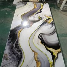 3d打印款网红轻奢出口品质UV板石塑板高光微晶电视背景墙电视墙板