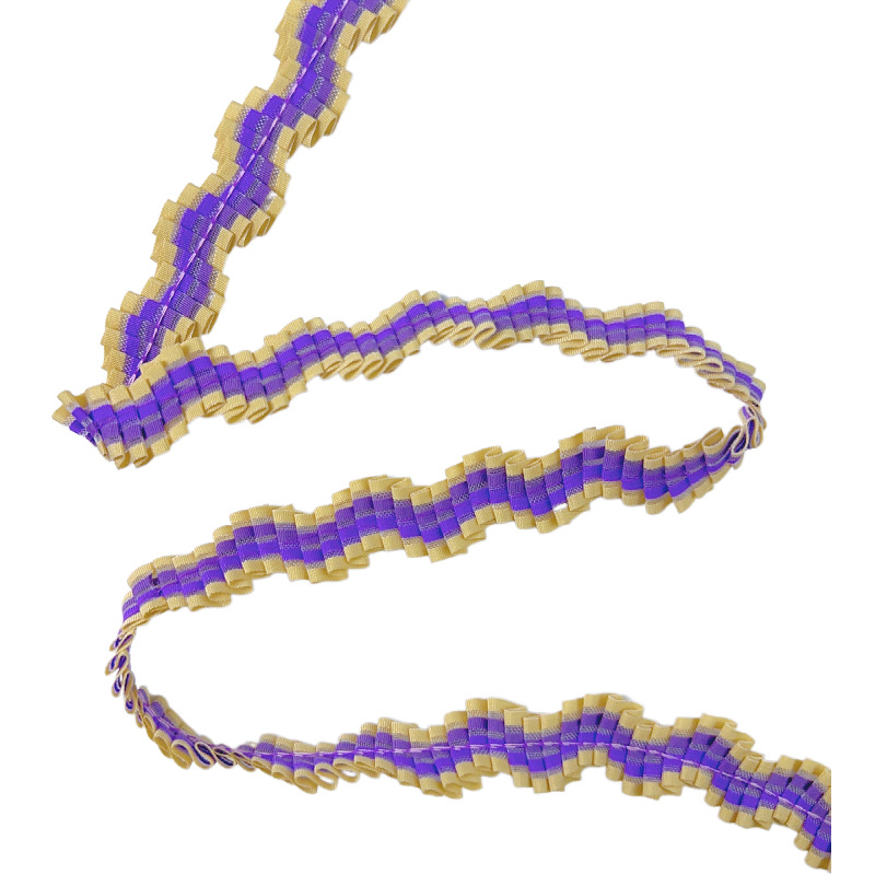 Moda doblada ondulada encaje en forma de S color encaje plisado ropa zapatos, sombreros, bolsos, ropa de bebé y otros accesorios de bricolaje