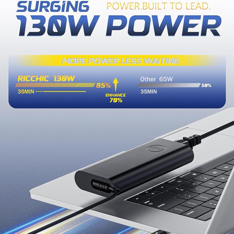 Us Standard Cross-Border 130W-20V6.5A-Type-C Laptop Charger Suitable for Dell Power Supply with Plum Blossom Connector Us Standard Cross-Border 130W-20V6.5A-Type-C Laptop Charger Suitable for Dell Power Supply with Plum Blossom Connector