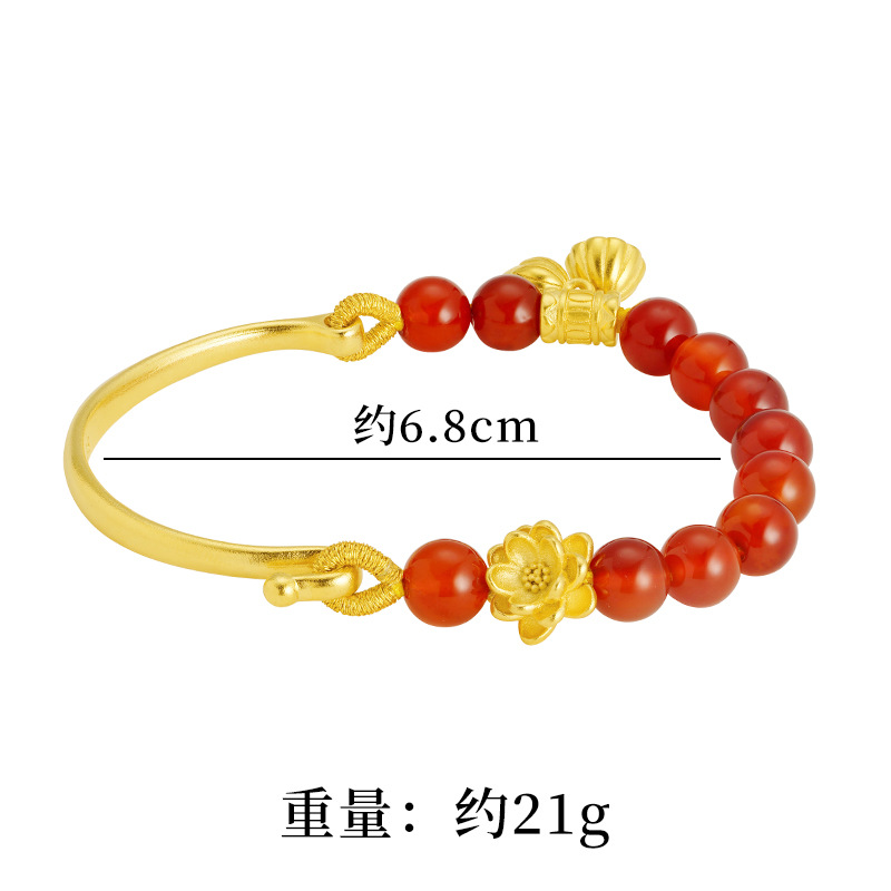 Vietnam arena oro chino patrón pulsera mujeres Luz de lujo estilo nacional elegante pulsera rica todo fósforo joyería exquisita venta al por mayor