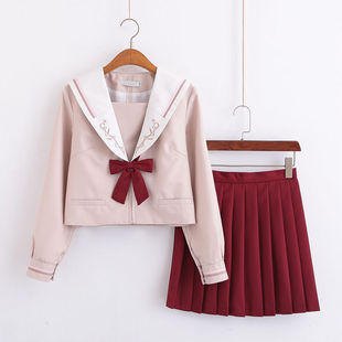 Orthodox Jk Uniform Japanese-Style Lapel Sailor Suit Japanese Soft Girl School Uniform Pleated Skirt College Style Set Factory