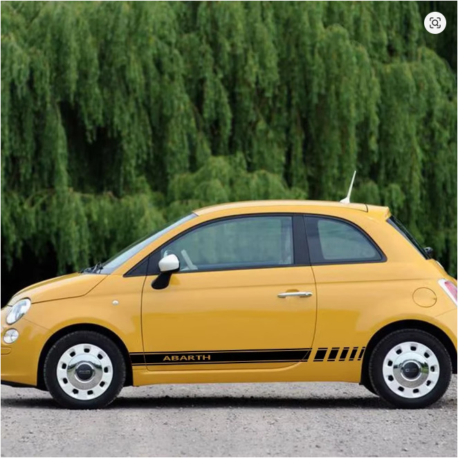 Car Side Stripe Stickers Suitable for Fiat 500 Abarth Accessories Modified Racing Sports Graphic Car Decals