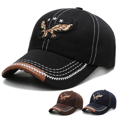 Best-selling Korean-style wide-brimmed deep-topped baseball cap for men, spring and summer, personalized trendy versatile, makes face look smaller, embroidered duckbill hat