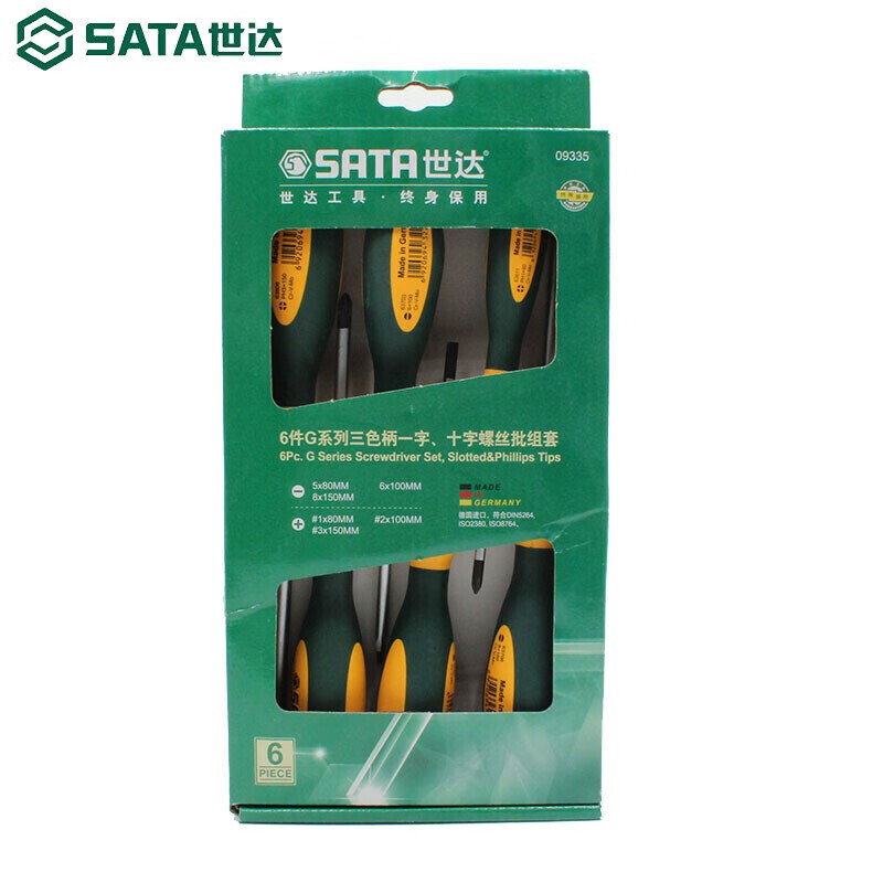 SATA 09335 6pcs serie G en forma de una palabra, conjunto de lote de tornillo cruzado