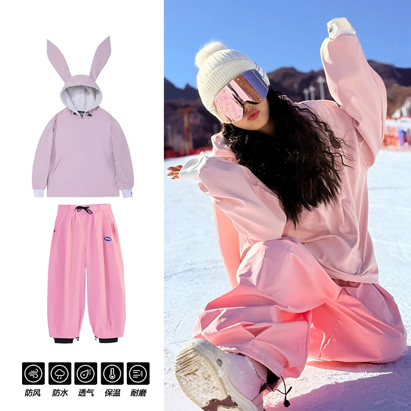 Ледяной ветер на открытом воздухе 2 штуки лыжный костюм ветрозащитный водонепроницаемый тренировочный костюм плюс бархатный теплый снежный костюм для мужчин и женщин