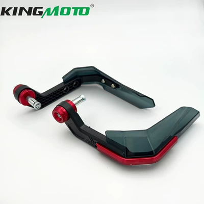 Cross-border motorcycle modified horn-shaped wind deflector, electric vehicle handlebar protection, windproof shield, aluminum alloy universal for electric motorcycles (Motorcycle front windshield) - red