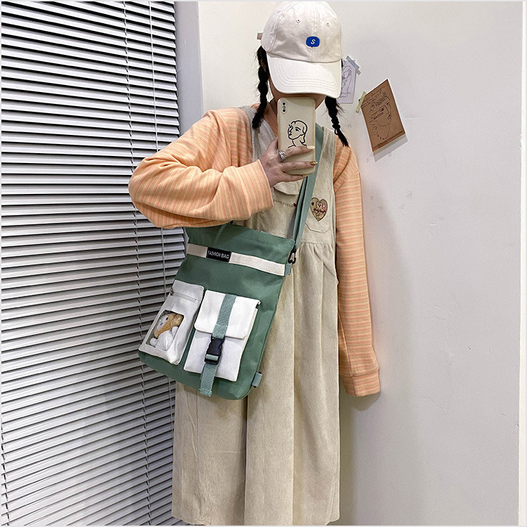 Factory wholesale 2021 new Korean-style canvas handbags, large-capacity multi-functional student cloth bags, four-use bags undefined