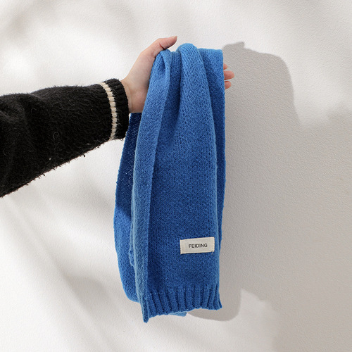 Soft and cute girly knitted scarf for women in autumn and winter Korean style versatile student woolen warm scarf for couples