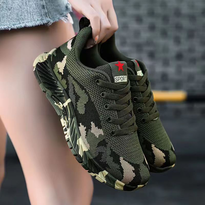 Camouflage shoes for women and men in spring, summer and winter, outdoor mountaineering training shoes, student military training training shoes, liberation shoes, construction site labor protection shoes