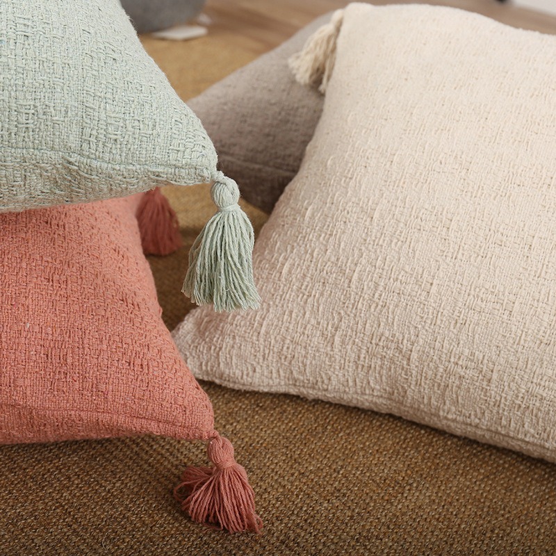 Moderno simple bordilla almohada sala de estar dormitorio cabezal de cama respaldo almohada cubierta de alojamiento en el hogar de tela sólida sofá almohada