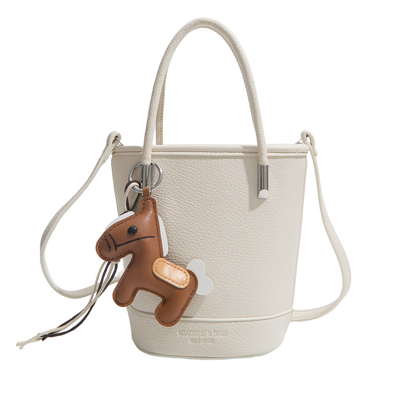 Versatile Soft Leather Bucket Bag Shoulder Crossbody Handbag_voghion.com