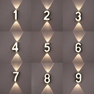 LED outdoor Nordic style living room modern minimalist wall 0-9 digital garden balcony door plate waterproof outdoor wall lamp