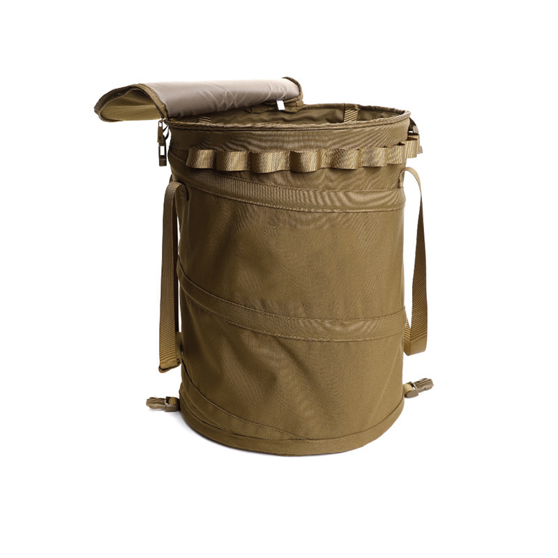 Outdoor Camping Style Foldableing Trash Can Travel Portable Pop-Up Round Storage Bucket Multi-Functional Storage Bag Customization
