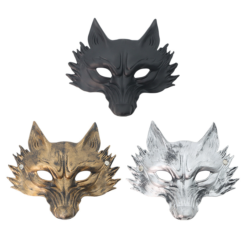 Show de baile de Halloween disfraz accesorios máscaras zorro fiesta animales mascaras de mitad de cara para hombres