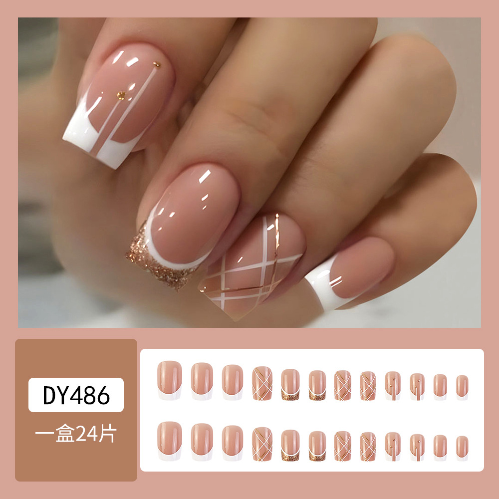 Desgaste de uñas falso transfronterizo de uñas de longitud media pieza de uñas desmontable pieza de uñas producto terminado uñas al por mayor