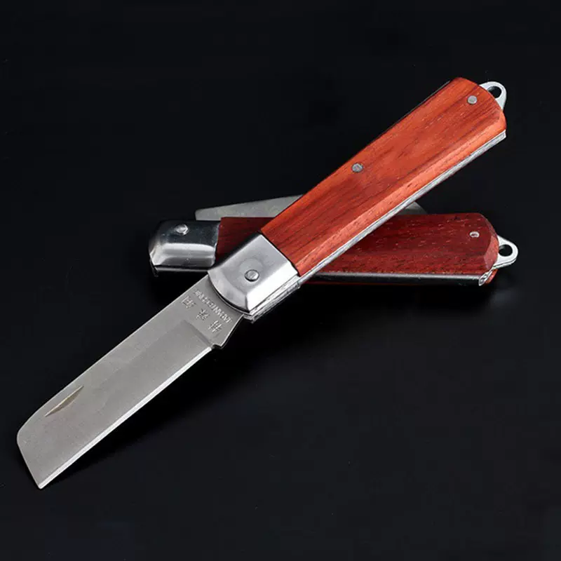 木柄电工刀电缆刀多用途维修刀特殊钢锋利耐用削皮切割刀拨扒皮刀