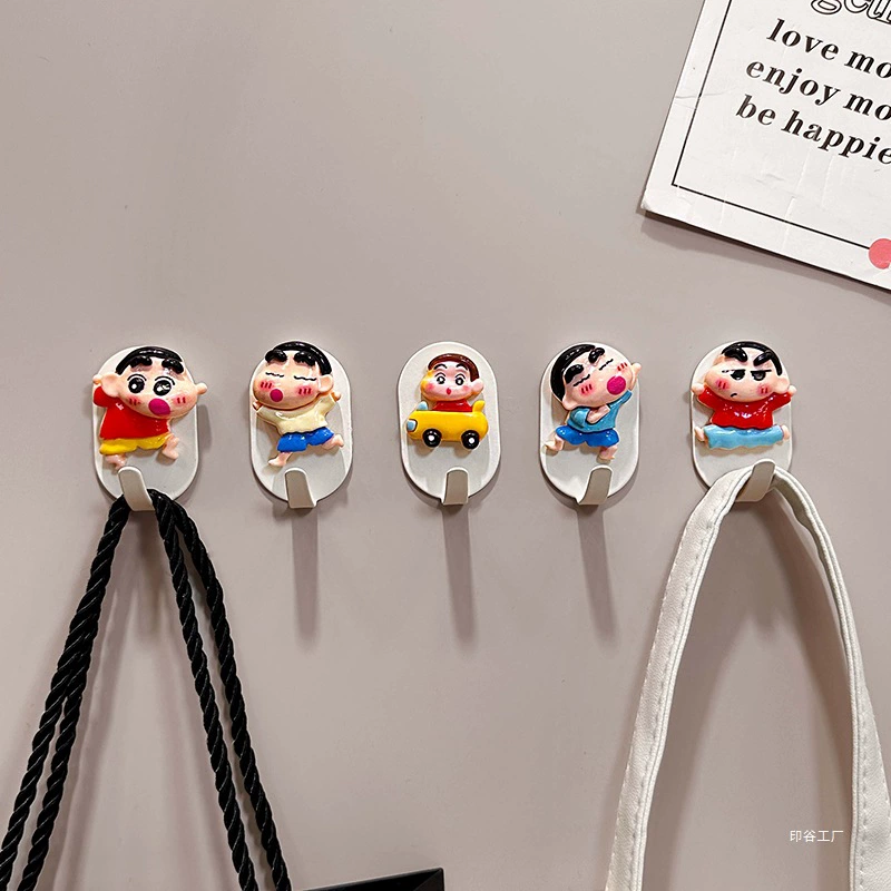 Крючок для общежития, прочный клей, без перфорации, милый мультяшный крючок для двери ванной комнаты, крючок для одежды, детский крючок для полотенец
