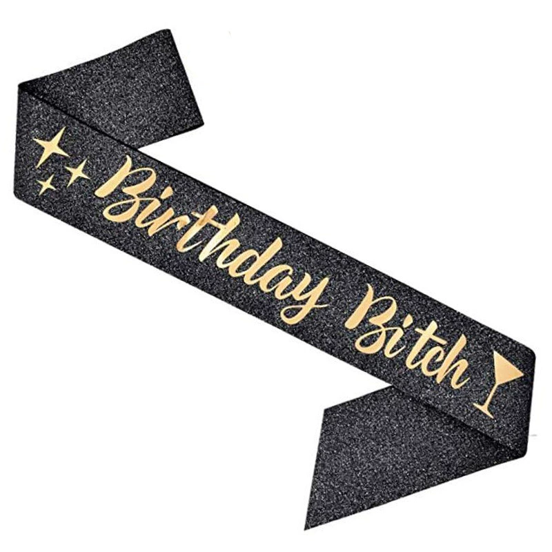 Диадема-ободок набор с кристаллами и лентой "Birthday Queen", комфортная подарочная принадлежность