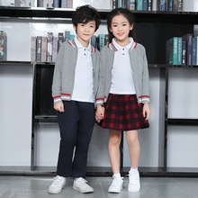 童装校服套装男童纯棉外套秋季新款儿童毛衣女童针织开衫宝宝上衣