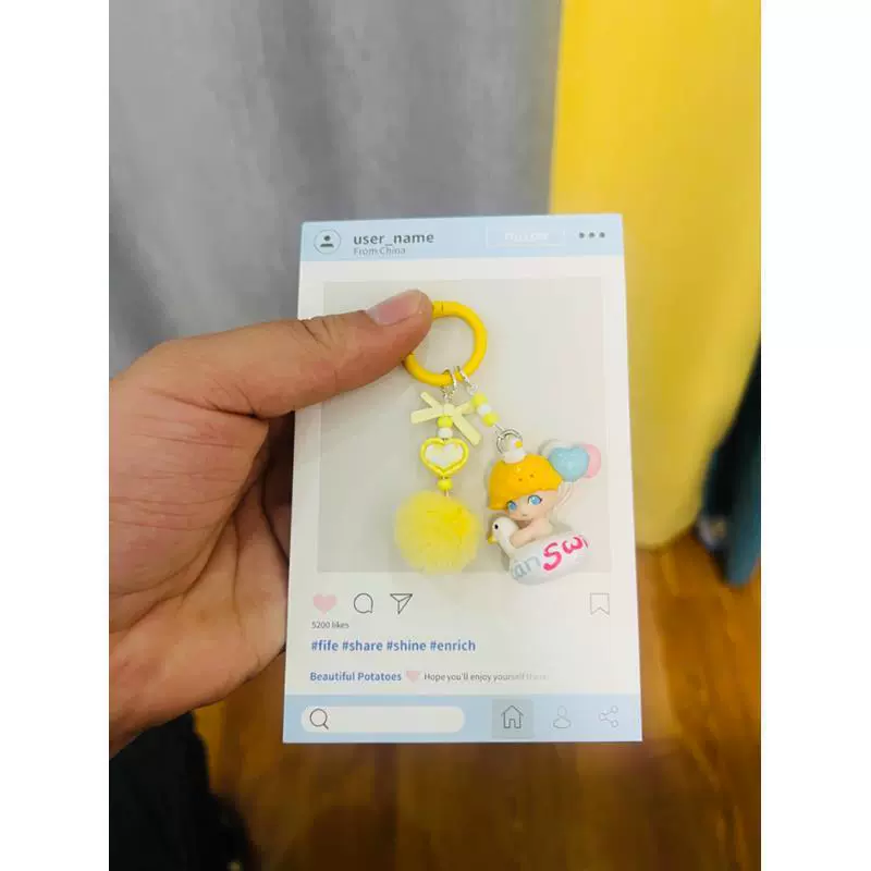 dimoo萌粒小公仔挂件玩偶汽车钥匙扣钥匙链手机链包包挂饰品女生