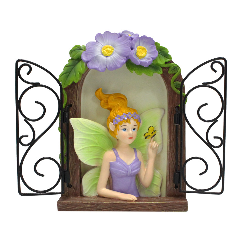  flower fairy elf resin Balcony decoration outdoor courtyard terrace decoration flower fairy garden pendant resin