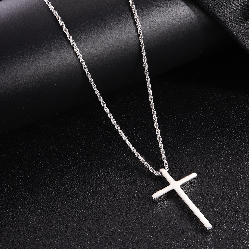13g Weight 0.03µm-0.05µm Gold Plating Thickness PVD Coated Gold Plating Process 18K Real Gold Plated Plating Material 304 Stainless Steel Pendant Material Pendant Necklace Classification 304 Stainless Steel Chain Material Twisted Rope Chain Chain Type 1 Piece Quantity Holiday, Daily Occasion 304 Stainless Steel Material Cross Pattern Men's Gender Vacation, Simple Style Style Plating Craft Vacation Simple Style Cross 304 Stainless Steel Plating Men's Pendant Necklace Men Pendant Necklaces 10