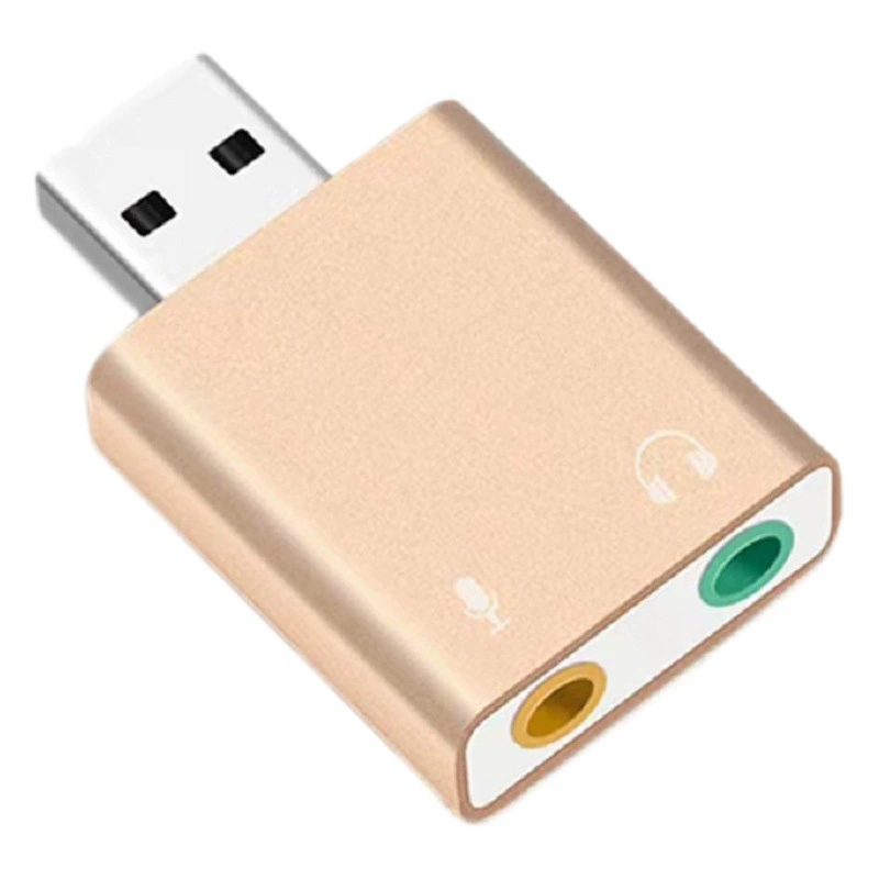 Звуковая карта USB 7,1 из алюминиевого сплава, аналоговый Внешний ноутбук, настольный Аудио Адаптер Plug-and-play