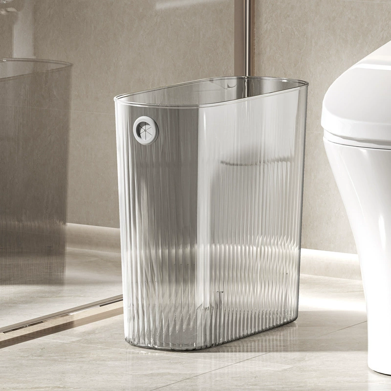 Новый минималистичный бытовой узкий щелевой мусорный бак прозрачная открытая кухонная корзина для мусора для ванной поколение волос